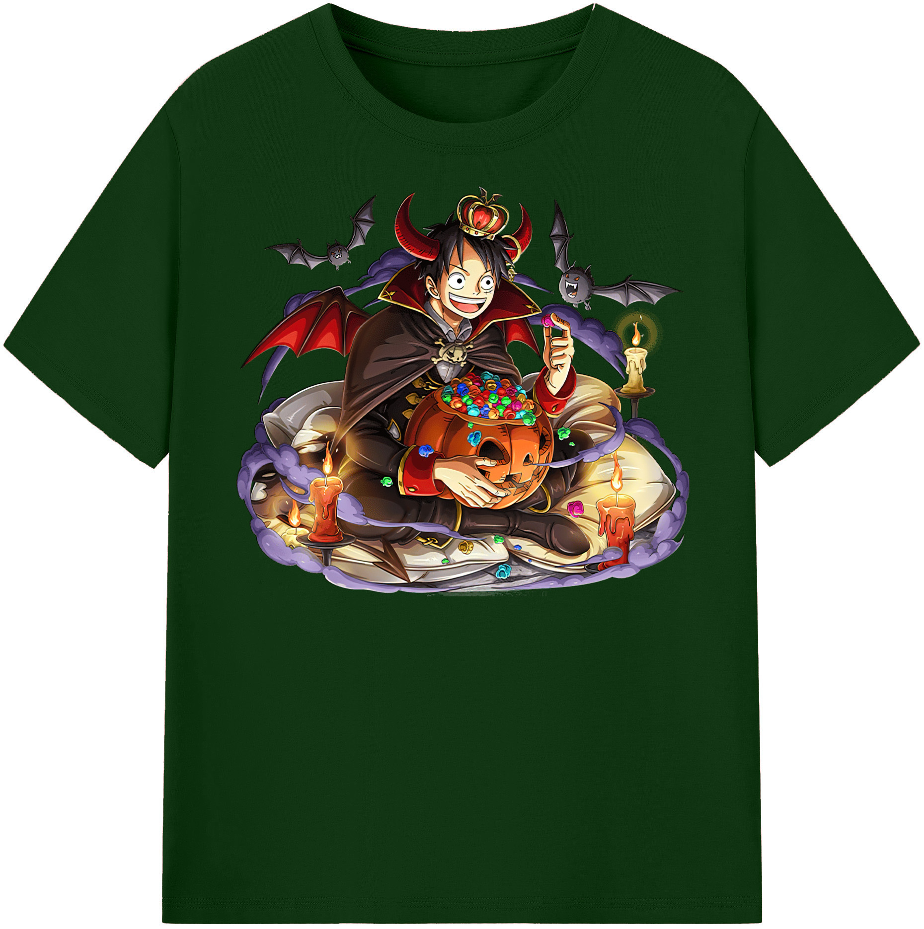ワンピース モンキー・D・ルフィ ONE PIECE Monkey D. Luffy 綿100％半袖Tシャツ（フロントプリント）